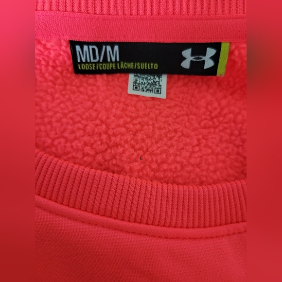 Under Armour Womens Pink Neon Sweatshirt Size Medium - Picture 3 of 3